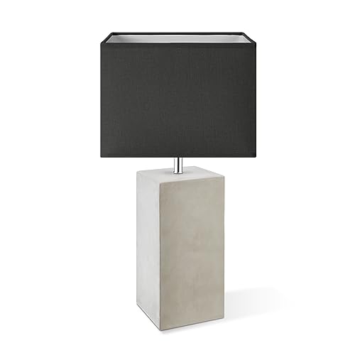 Home Sweet Home Industrielle Tischleuchte Block Pillar | 25/25/45cm | Anthrazit | Tischlampe | Beton und Textil | für E27 LED-Lampe | mit Schalter | für Wohnzimmer, Schlafzimmer von home sweet home collection