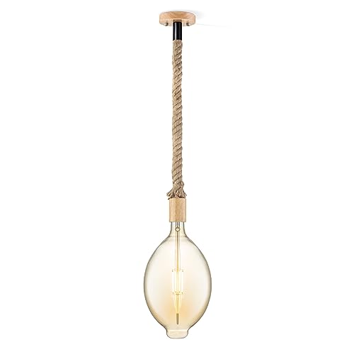 Home Sweet Home Ländliche Hängelampe Leonardo Oval | G180| Länge 100cm | Bernstein | Hängelampe mit LED-Lampe | 4W 400lm 2700K | Pendelleuchte geeignet für Wohnzimmer, Schlafzimmer von home sweet home collection
