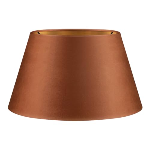 Home Sweet Home Lampenschirm Velvet| rund |30/20/17cm | Braun - Gold | Lampenschirm aus Samt| für E27 Lampenfassung | RoHS-geprüft | für Tischlampe, und Wandleuchte von home sweet home collection