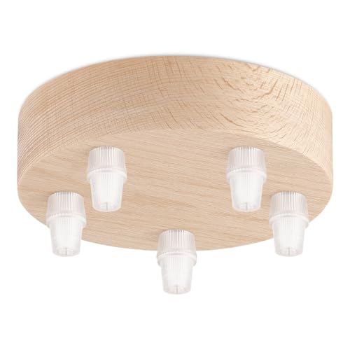 Home Sweet Home Deckenkappe 5L - Hölzerne - Beige - Lampenelement - ø12 x 5 cm - Rund - Gebrauch Für Deckenlampen, Pendelleuchten von home sweet home collection