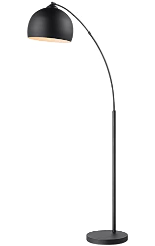 Home Sweet Home Moderne Schirm-Stehlampe | 109/31,5/172cm | Schwarzer Kuppellampenschirm | Stehleuchte fischer |Mit LED-Lichtquelle E27 9W 806lm 2700K| geeignet für Wohnzimmer von home sweet home collection
