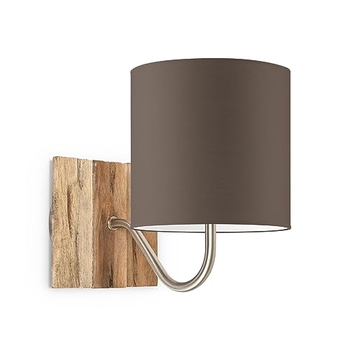 Home Sweet Home Moderne Wandleuchte Bling Drift | 16/16/23cm | taupe | Wandleuchte mit Lampenschirm aus Stoff | geeignet für E27 LED-Lampe | geeignet für Wohnzimmer, Schlafzimmer von home sweet home collection