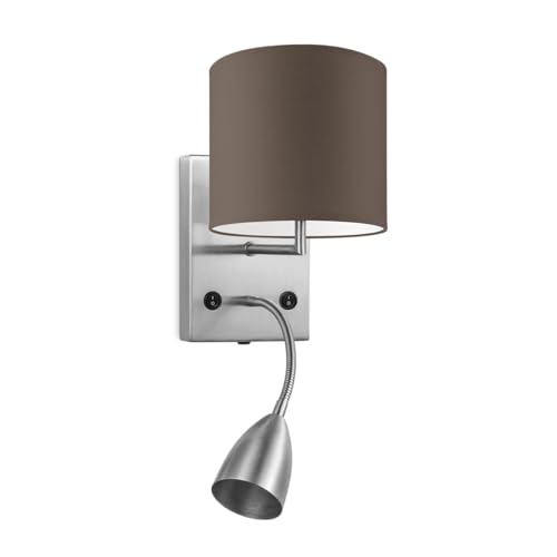 Home Sweet Home Moderne Wandleuchte Bling Read | 16/16/25cm | taupe | Wandleuchte mit Leselampe und Lampenschirm | geeignet für E27 LED-Lampe | geeignet für Wohnzimmer, Schlafzimmer von home sweet home collection