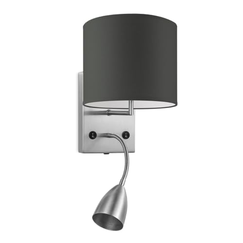 Home Sweet Home Moderne Wandleuchte Bling Read| 20/20/26cm | Anthrazit | Wandleuchte mit Leselampe und Lampenschirm | geeignet für E27 LED-Lampe | für Wohnzimmer, Schlafzimmer von home sweet home collection