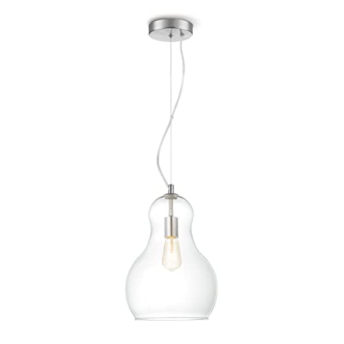 Home Sweet Home Moderner Hängelampe Bello Big | 30/30/145cm | Klar | Hängeleuchte aus Glas | geeignet für E27 LED Lichtquelle | Pendelleuchte geeignet für Wohnzimmer, Schlafzimmer von home sweet home collection