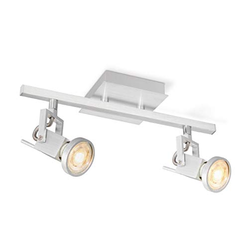 Home Sweet Home Moderner LED Deckenleuchte | Cali | 32/11.5/16.5cm | Matt-Nickel | Deckenstrahler 2 Flammig | Metall | Dimmbar | inkl. LED-Leuchtmittel | GU10 5W 390lm | warmweißes Licht von home sweet home collection