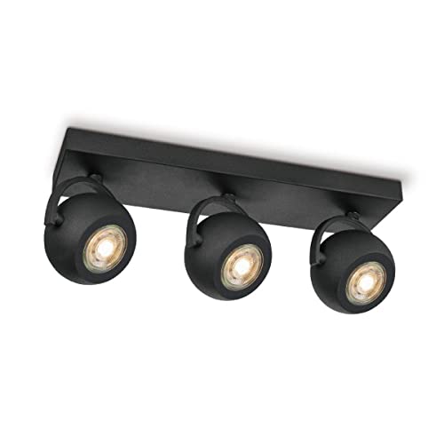 Home Sweet Home Moderner LED Deckenleuchte | Nop | 36.5/9.5/14cm | Schwarz | Deckenstrahler 3 Flammig | Metall | Dimmbar | inkl. LED-Leuchtmittel | GU10 | 5W | 390lm | warmweißes Licht von home sweet home collection