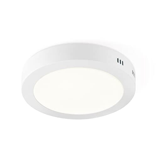 Home Sweet Home Moderner LED Deckenleuchte | Ska | rund | 22/22/3.6cm | Weiß | Deckenstrahler aus Metall gemacht | LED integriert | 15W | 1500lm | 3000k | warmweißes Licht von home sweet home collection