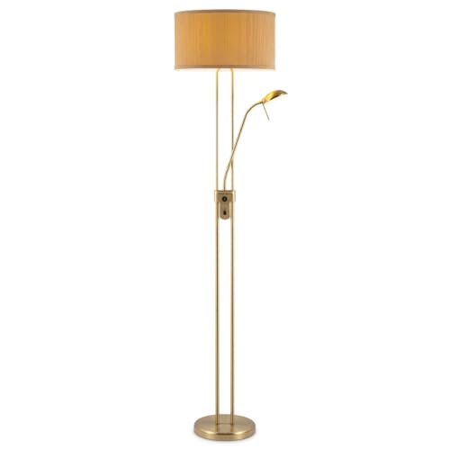 Home Sweet Home Moderner Stehleuchte - mit Schirm - 40/40/170cm - Dimmbar - Bronze - mit E27 Hauptlicht und G9 Leselicht - 7W 1076LM - Gebrauch Für Wohnräume Home Sweet Home Moderner Stehleuchte - mit Schirm - 40/40/170cm - Dimmbar - Bronze - mit E27 Hauptlicht und G9 Leselicht - 7W 1076LM - Gebrauch Für Wohnräume von home sweet home collection