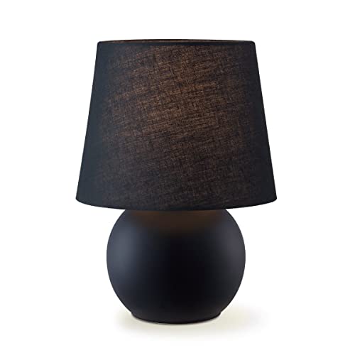 Home Sweet Home Moderner Tischlampe Isla | 16/16/23cm | Schwarz | Nachttischlampe | Geeignet für E14 Leuchtmittel | Mit Kabelschalter | Geeignet für Wohnzimmer, Schlafzimmer und Home-Office von home sweet home collection