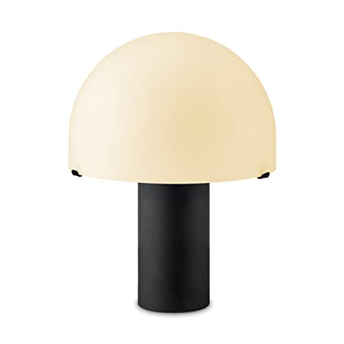 Home Sweet Home Moderner Tischlampe Mushroom | 23/23/28cm | Schwarz | Nachttischlampe | Glas und Metall | für E27 LED-Lichtquelle | mit Kabelschalter | geeignet für Wohnzimmer und Heimbüro von home sweet home collection