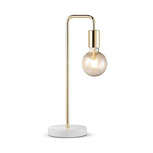 Home Sweet Home Moderner Tischlampe Noble | 20,3/20,3/40cm | Bronze | Nachttischlampe | Marmor und Metall | für E27 Lichtquelle | mit Kabelschalter | geeignet für Wohnzimmer, Schlafzimmer von home sweet home collection