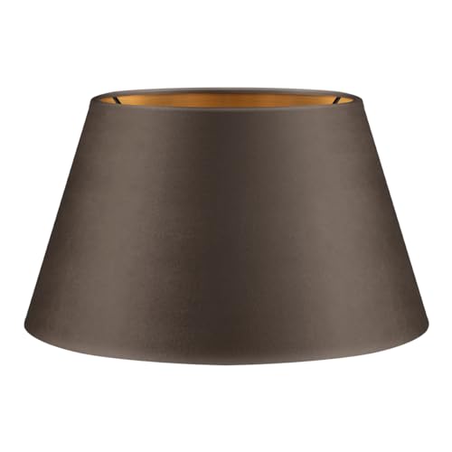 Home Sweet Home Samtlampenschirm VELVET, Grau + gold | 30 cm große trommelförmige E27-Lampenschirme | Kann mit Tischlampen verwendet werden | Geeignet für Wohnzimmer, Esszimmer von home sweet home collection