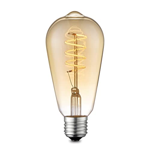 Home Sweet Home Edison Vintage E27 | LED-Filament-Leuchtmittel | ST64 Spiral LED-Lampe | Ambra | Dimmbar | 4W 280lm 2700K | warmweißes Licht | für E27-Fassungen von home sweet home collection