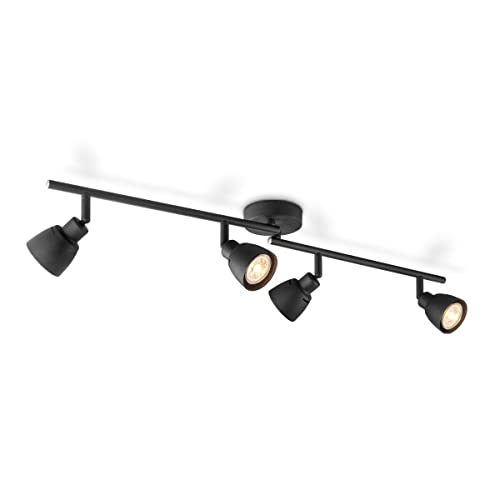Home Sweet Home Moderner Strahler | Schwarz | Mit 4 GU10-Fassung | 80.5 x 9 x 16.5 cm | Für Wohn- und Schlafzimmer | Aus Metall | Ohne Leuchtmittel von home sweet home collection