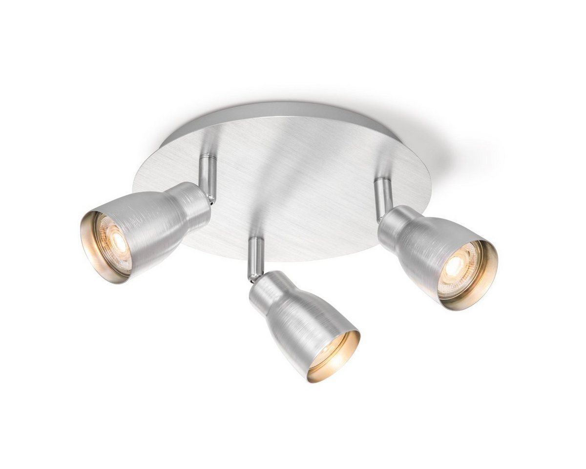 home sweet home Deckenleuchte Deckenleuchte Rondell ALBA aluminium silber 3fach inkl. GU10 LED von home sweet home