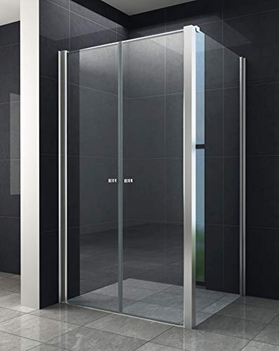 Eckeinstieg Duschkabine Dusche Dope 120 x 80 x 195cm ohne Duschtasse/Duschabtrennung Duschwand von home-systeme