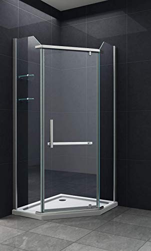 Fünfeck-Duschkabine PANDORA 90 x 90 x 200 cm mit Duschtasse/Dusche Duschwand von home-systeme