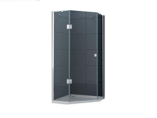 Fünfeck-Duschkabine Pentalo 90 x 90 x 195 cm ohne Duschtasse/Dusche Duschwand von home-systeme