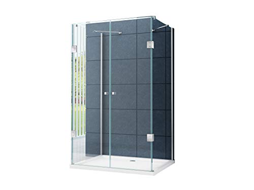 U Form Duschkabine Dusche Benito 100 x 80 x 200cm / 8 mm/Inkl. Duschtasse + Siphon von home-systeme