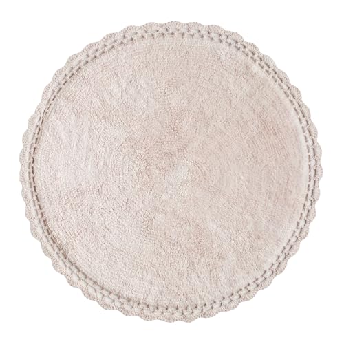 home&you - Badematte Alambrello, Ø65cm, Runder Badteppich, Waschbarer Badezimmerteppich, Weiche Badematte für Badezimmer, WC, Dusche, rutschfeste Badvorleger, Fußmatte, Deko - Beige home&you - Badematte Alambrello, Ø65cm, Runder Badteppich, Waschbarer Badezimmerteppich, Weiche Badematte für Badezimmer, WC, Dusche, rutschfeste Badvorleger, Fußmatte, Deko - Beige von home&you