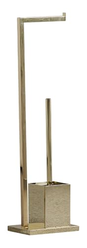 home&you - Toilettenpapierhalter Stehend mit WC Bürste Simply New, Toilettenpapierhalter, Klobürstenhalter, Badaccessoires, Edelstahl 201, 63x17cm - Gold home&you - Toilettenpapierhalter Stehend mit WC Bürste Simply New, Toilettenpapierhalter, Klobürstenhalter, Badaccessoires, Edelstahl 201, 63x17cm - Gold von home&you