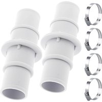(2er-Pack) 1-1/4" oder 1-1/2" Poolschlauch-Adapteranschluss für Poolsauger, Kunststoff-Poolsaugerschlauch-Adapteranschluss für Poolsauger