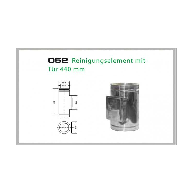 052/DN130 DW Reinigungselement mit Tür 500mm / 440 mm Dinak von KaminStore24