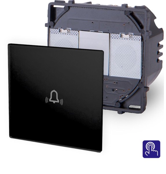 1-faches Türklingel Modul Touch Schwarz LXK-701B-12