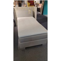 100x200 Boxspringbett inkl. Topper und 7-Zonen Taschenfederkernmatratze H4 EUROPA von Breckle Hellgrau