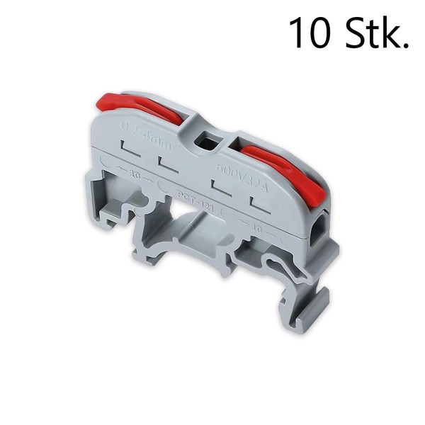 10x Reihenklemme Verbindungsklemme für Hutschiene PCT-121-Red
