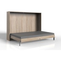 120 x 200 Klappbett horizontal inkl. Lattenrost JUIST von Wimex / Eiche Sägerau NB