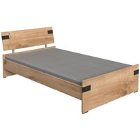 120x200 Bett LIVERPOOL von Wimex Plankeneiche NB / Graphit