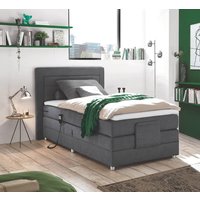 120x200 Boxspringbett SABA-2 inkl. Motor und Topper  Grau