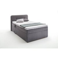 120x200 Boxspringbett inkl. Motor + Stauraum + Visco-Topper BX1880 GABRIOLA von Sun Garden Hellgrau