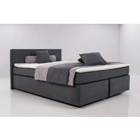 140x200 Boxspringbett inkl. Topper PEACH von Breckle Blau / Grau