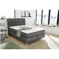 140x200 Boxspringbett inkl. Topper und 7-Zonen Tonnen-Taschenfederkern-Matratze im Tandembezug BEA von Jockenhöfer / Dunkelgrau