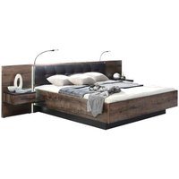 180x200 Bettanlage inkl Beleuchtung Bellevue von Forte Schlammeiche / Schwarzeiche