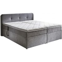 180x200 Boxspringbett inkl. Motor + Stauraum + Visco-Topper BX1880 GABRIOLA von Sun Garden Hellgrau