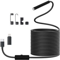 1920 HD 5M Inspektionskamera – IP67 wasserdicht mit 8 LEDs – Android/iOS kompatibel – Flexibles Kabel für beengte Platzverhältnisse von VHV