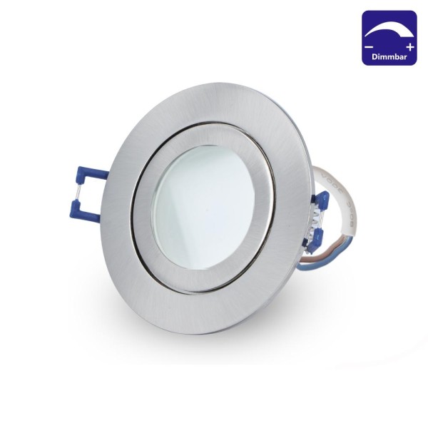 1x LED warm-weiß Decken-Spot silberner Rahmen IP44