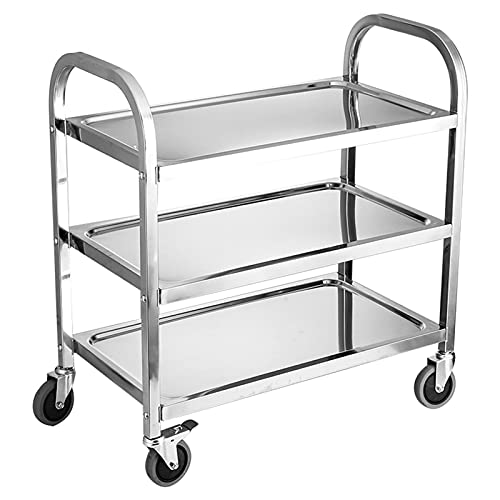 2/3-stöckiger Servierwagen, Edelstahl-Allzweckwagen, Abnehmbarer Catetrolley, Allzweck-Rollwagen, Küchenregal mit Feststellrädern, für Hotel/Restaurant/Zuhause/3 2/3-stöckiger Servierwagen, Edelstahl-Allzweckwagen, Abnehmbarer Catetrolley, Allzweck-Rollwagen, Küchenregal mit Feststellrädern, für Hotel/Restaurant/Zuhause/3