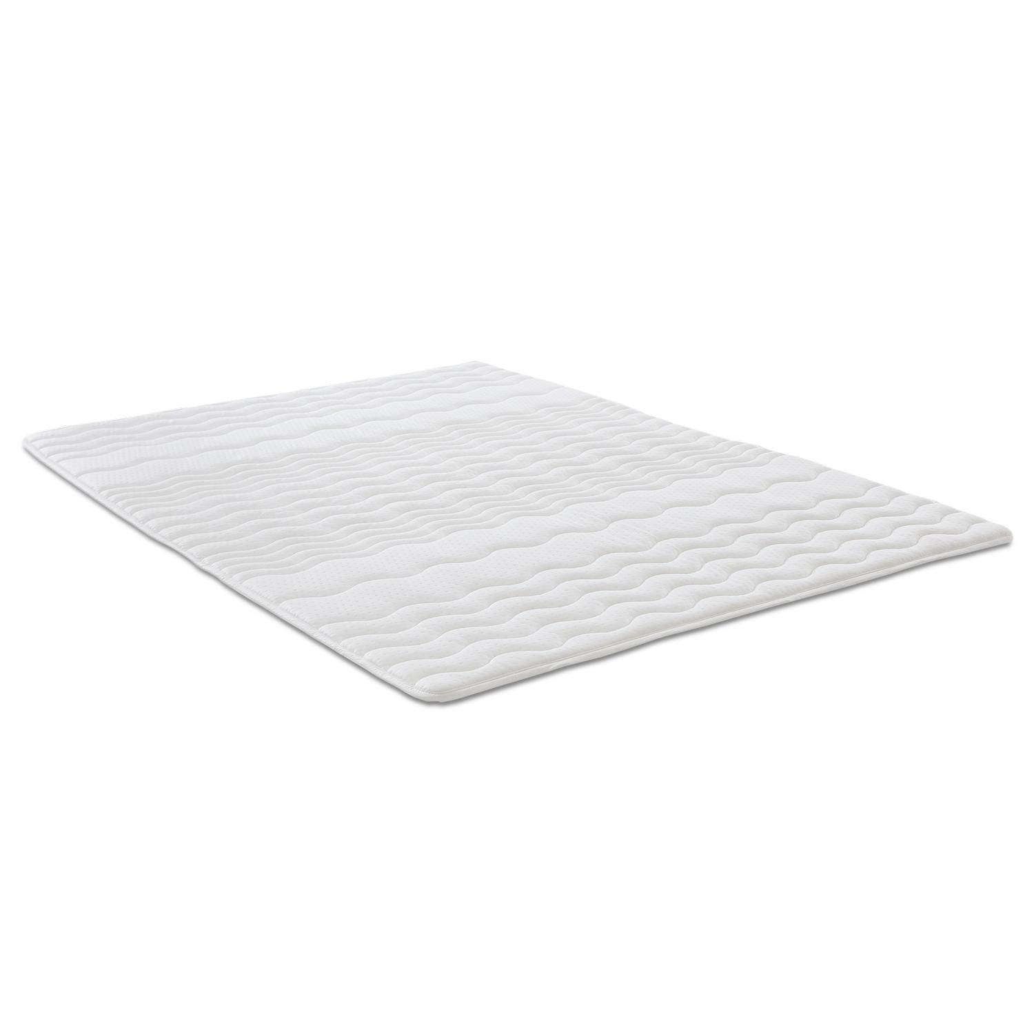 2,5 cm Komfortschaumtopper Sleezzz® Basic 90 x 200 cm mit 7-Zonen-Wellensteppung und Eckgummis