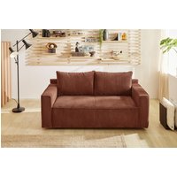 kleines Schlafsofa 2-Sitzer 188 cm breit Braun RON
