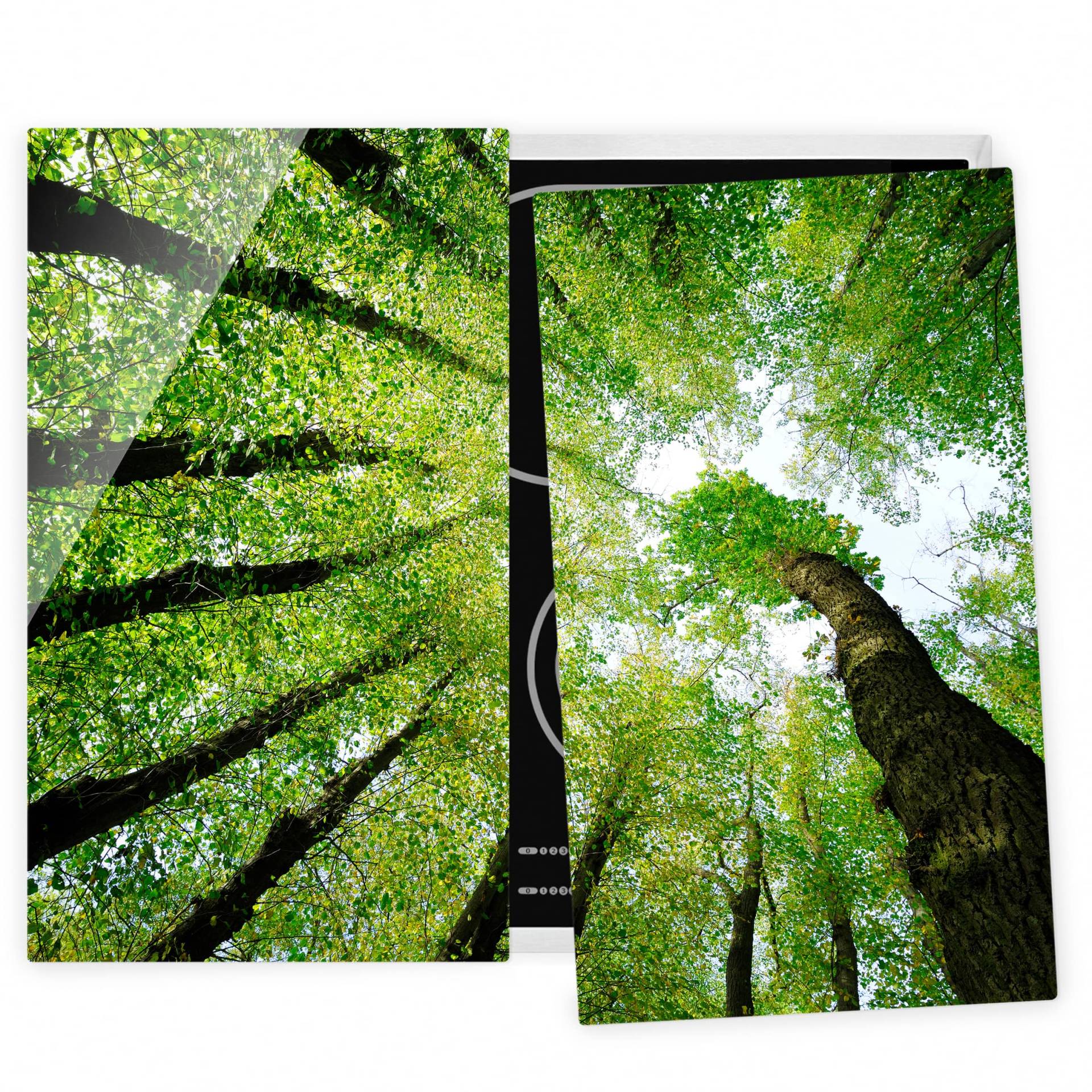 2-teilige Herdabdeckplatte Glas Natur & Landschaft Bäume des Lebens