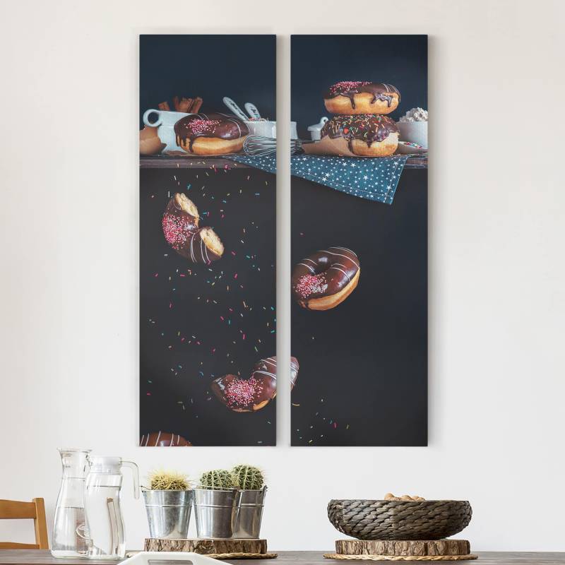 2-teiliges Leinwandbild Küche Donuts vom Küchenregal