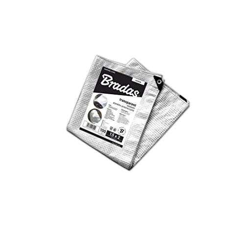 2 x 3 m Abdeckplane - Plane 100 Gr/m2 - transparent - hell von Bradas