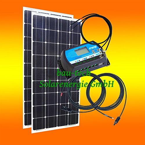 200Watt 12Volt Inselanlage, Solar Bausatz, Basis Set für Garten Camping von BAU-tech Solarenergie GmbH von bau-tech Solarenergie