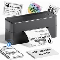 241BT Thermo-Etikettendrucker, 4X6 Selbstklebender Etikettendrucker, Bluetooth- und USB-Konnektivität, Kompatibel mit Smartphones, Windows, Mac,