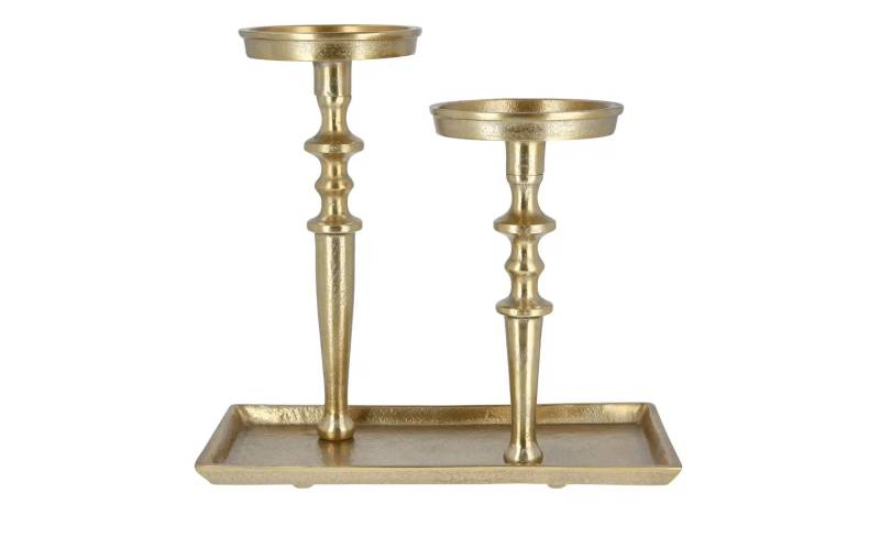 2er Kerzenständer   ¦ gold ¦ Aluminium ¦ Maße (cm): B: 29,5 H: 28 T: 16.0 Accessoires > Kerzen & Kerzenständer > Kerzenständer - Höffner